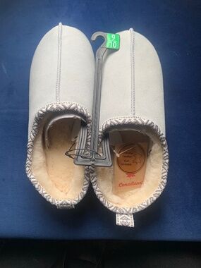 NWT Genuine Leather Canadiana Suede Clog Slippers Sz.9/10